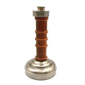 Wooden Metal Candleholder Vintage MCM Rustic Heavy 9.5" Replacement Centerpiece